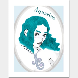 Aquarius Zodiac Sign Art Posters and Art